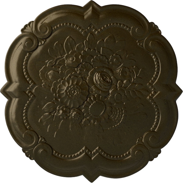 Ekena Millwork Victorian Ceiling Medallion, Hand-Painted Green Gold, 24 3/8"OD x 1"P CM24VIGGS - main